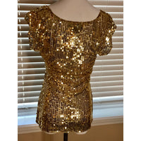 Gold to sequin sleeveless top