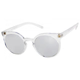 round clear mirror sunglasses