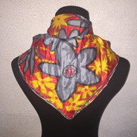 Red gold blue scarf