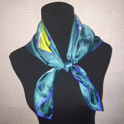 Vintage blue map scarf