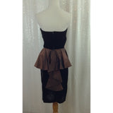 Vintage Brown velvet peplum tube dress